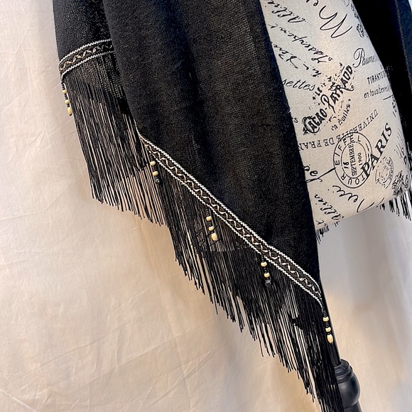 Texans Shawl Wrap Cardi, Open Kimono Cardigan, Long Vest, Scarf - Picture 2 of 4